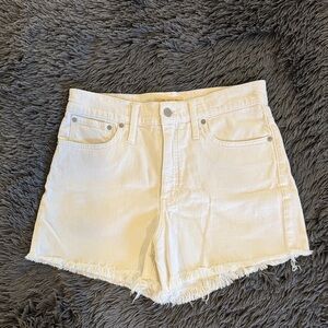 Madewell White High-Rise Denim Shorts